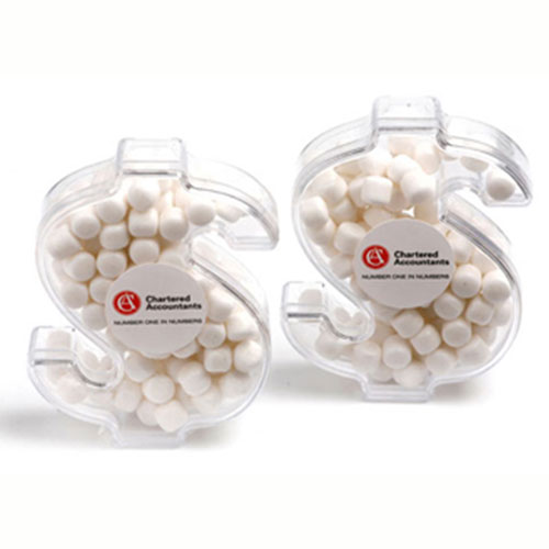 ACRYLIC DOLLAR FILLED WITH MINTS 40G